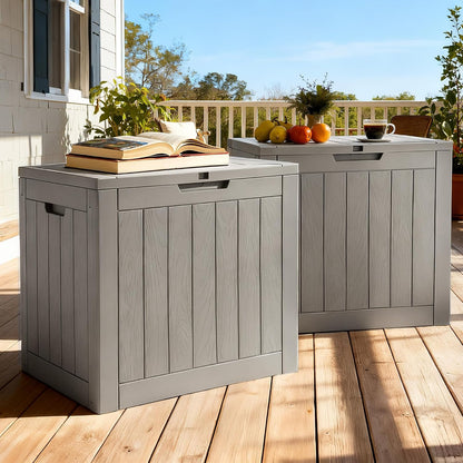 YITAHOME 134 Gallon Large Deck Box | Waterproof Resin Outdoor Storage Box with Lock, Doubles as 2-Person Bench Seating for Patio Furniture Cushions,Garden Tools &