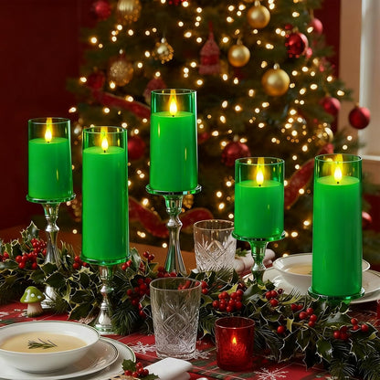 Raycare Flameless Candles Battery Operated with Remote Timer, Acrylic Flickering LED Pillar Candle for Christmas, Wedding, Home Decor, Gift for Family and Friend, White, Set of3