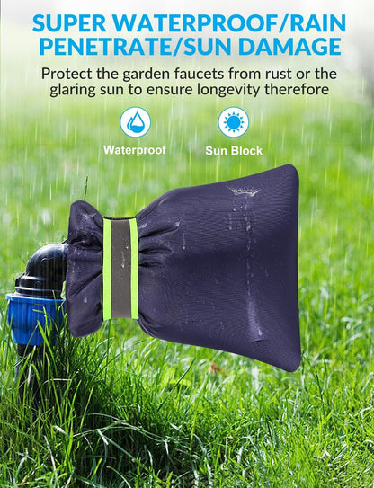 2Pack Outdoor Faucet Covers for Winter,8.3" H x 6.7" W Hose Bib Covers for Winter Freeze Protection, Outside Spigot Cover Insulated Waterproof Water Pipe Protector (Black-2Pack)