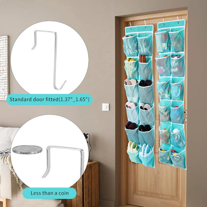 GOMAJI 2PK 12 Large Pockets Over Door Hanging Shoe Organizer