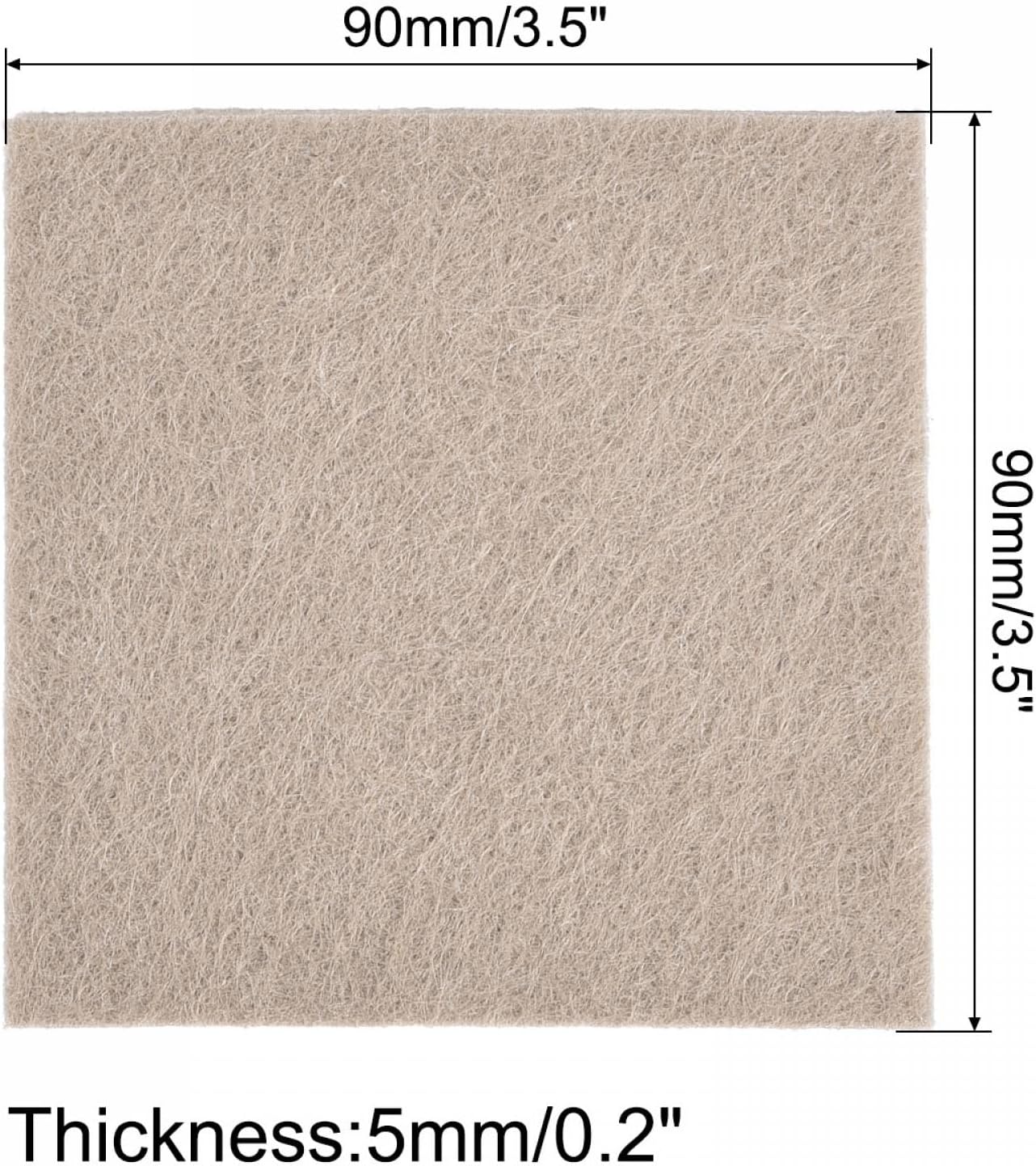uxcell Felt Furniture Pads Self Adhesive Square Furniture Felt Pads, Anti Scratch Floor Protectors for Furniture Legs Hardwood Floor 2 Inch x 2 Inch Beige 12pcs