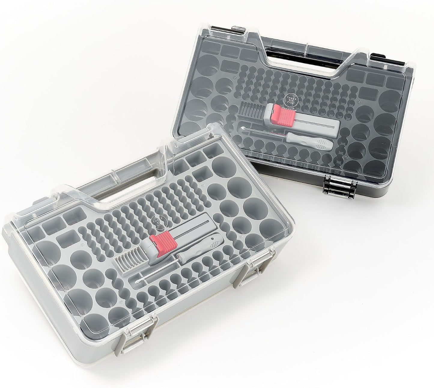 Henning Lee Set of 2 Battery Organizers with Tester and Screwdriver, Holds 368 Batteries (Blue)