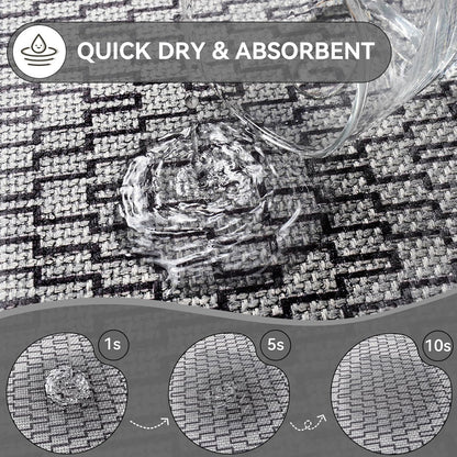 YDKGL Ultra Thin Bathroom Rugs Mat Quick Dry Absorbent Non Slip Bath Mat Bath Mats for Bathtub Mat Bathroom Carpet Fit Under Door Washable Floor Rubber Half Round Bath Rugs Grey 16x24