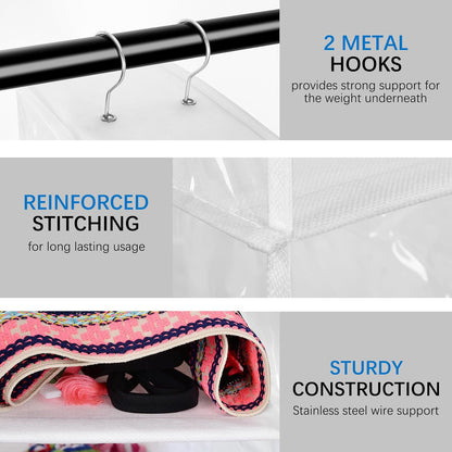Libeder Hanging Shoe Organizer, 10-Shelf Closet Organizer with 6 Mesh Side Pockets