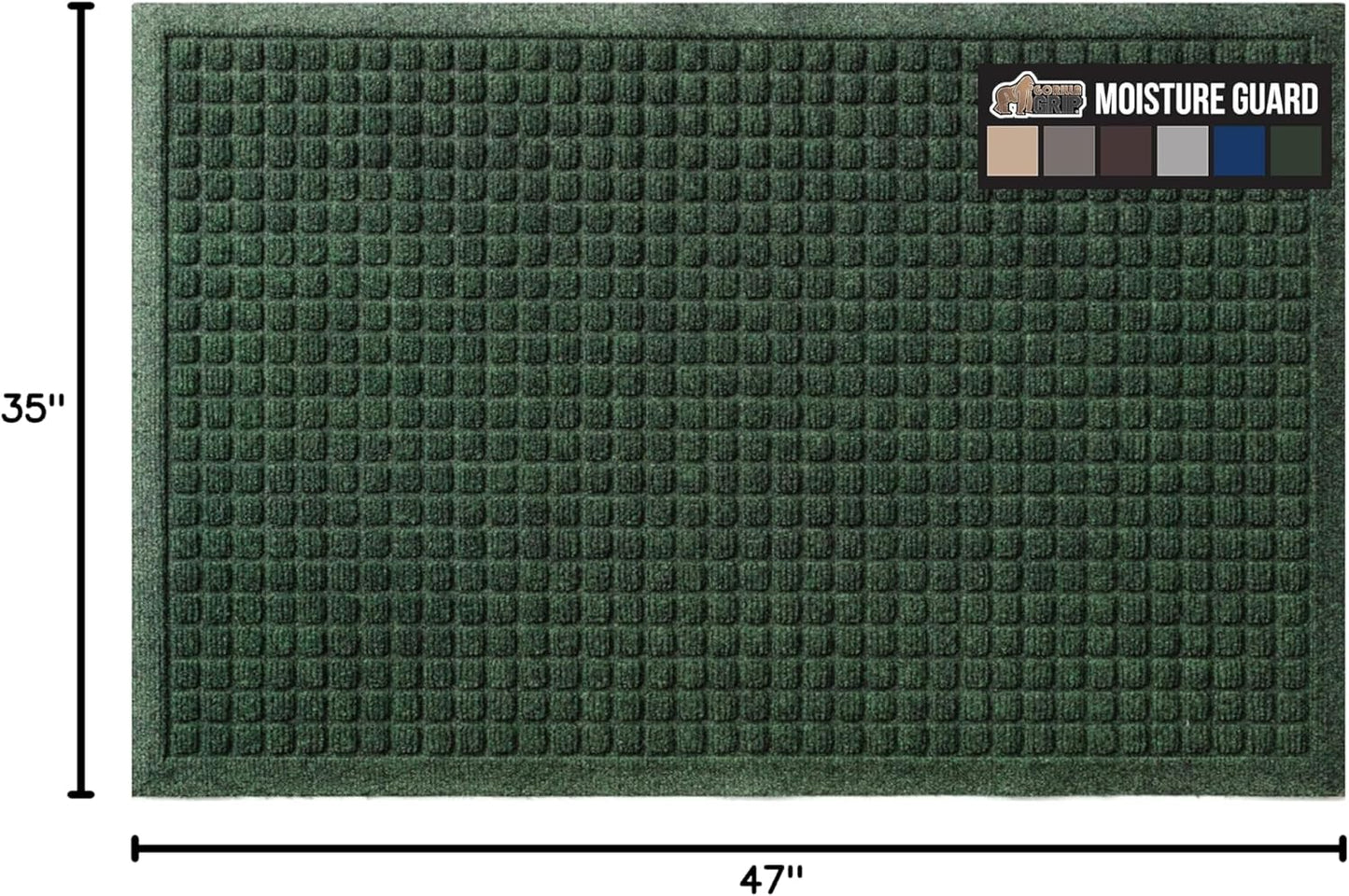 GORILLA GRIP® Ultra Absorbent Front Door Mat Outside Entrance, Traps Dirt and Moisture, HydroABSORB Indoor Outdoor Doormat Holds Up to 1.7 Cups Water, Stain and Fade Resistant Welcome Mat, 29x17 Black