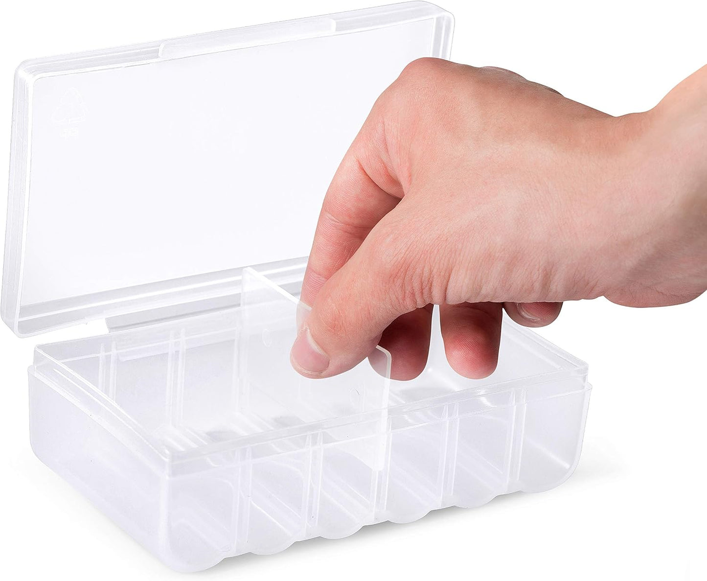 GlossyEnd Set of 4 - Two C and Two D Battery Storage Box, Battery Storage Case, Battery Holder Clear (C - D)
