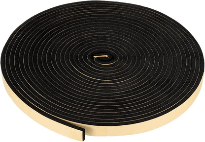 PATIKIL Foam Insulation Tape, 1-1/2" W x 1/8" t x 32.8FT Self Adhesive Weather Stripping Door Seal Strip for Door Window Air Conditioning, Black - Colors B