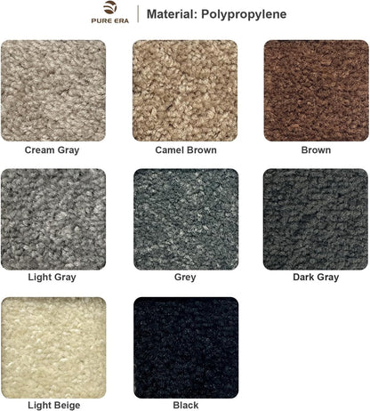 PURE ERA Carpet Stair Treads Ultra Plush 9.5" X 30"Soft Bullnose Indoor Stair Protectors Pet-Friendly Non-Slip Skid Resistant Tape Free Washable Reusable(2 Pieces,Brown)