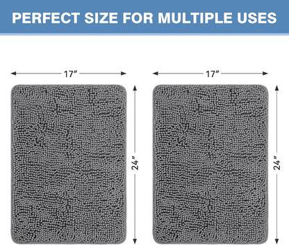 Bcoimo Bathroom Rugs 24x17, Bath Mats for Bathroom Non Slip with Rubber Backing,High Absorbent Microfiber Bath Rugs Quick Drying, Machine Washable, Durable Decor