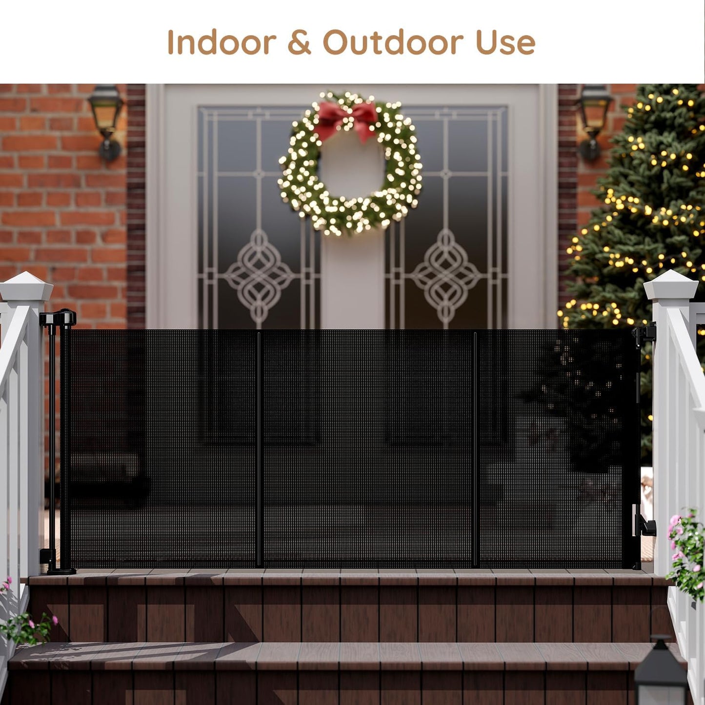 Miumoon One-Hand Operation Retractable Baby Gates, 71 inch Retractable Gate with Reinforced Strip Design to Prevent Crawling Through, 6 FT Retractable Dog Gate for Stairs, Doorways, Hallways