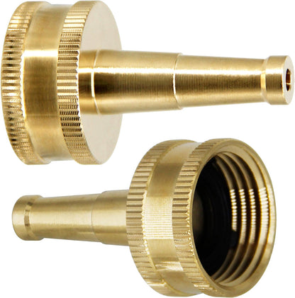 Twinkle Star Heavy-Duty Brass Adjustable Twist Hose Nozzle, 2 Pcs | 3/4” GHT Brass Garden Hose Nozzle, Adjustable Water Flow