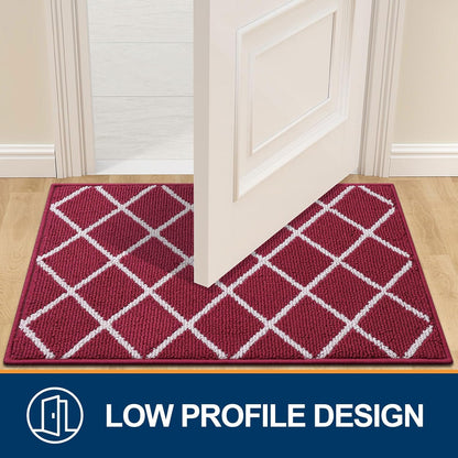 Finchitty Indoor Door Mat, Dirt Resistant and Absorbent, Low-Profile, Non-Slip, Washable Inside Floor Mats for Front Door, Back, and Entrance, 32" x 20", Grey