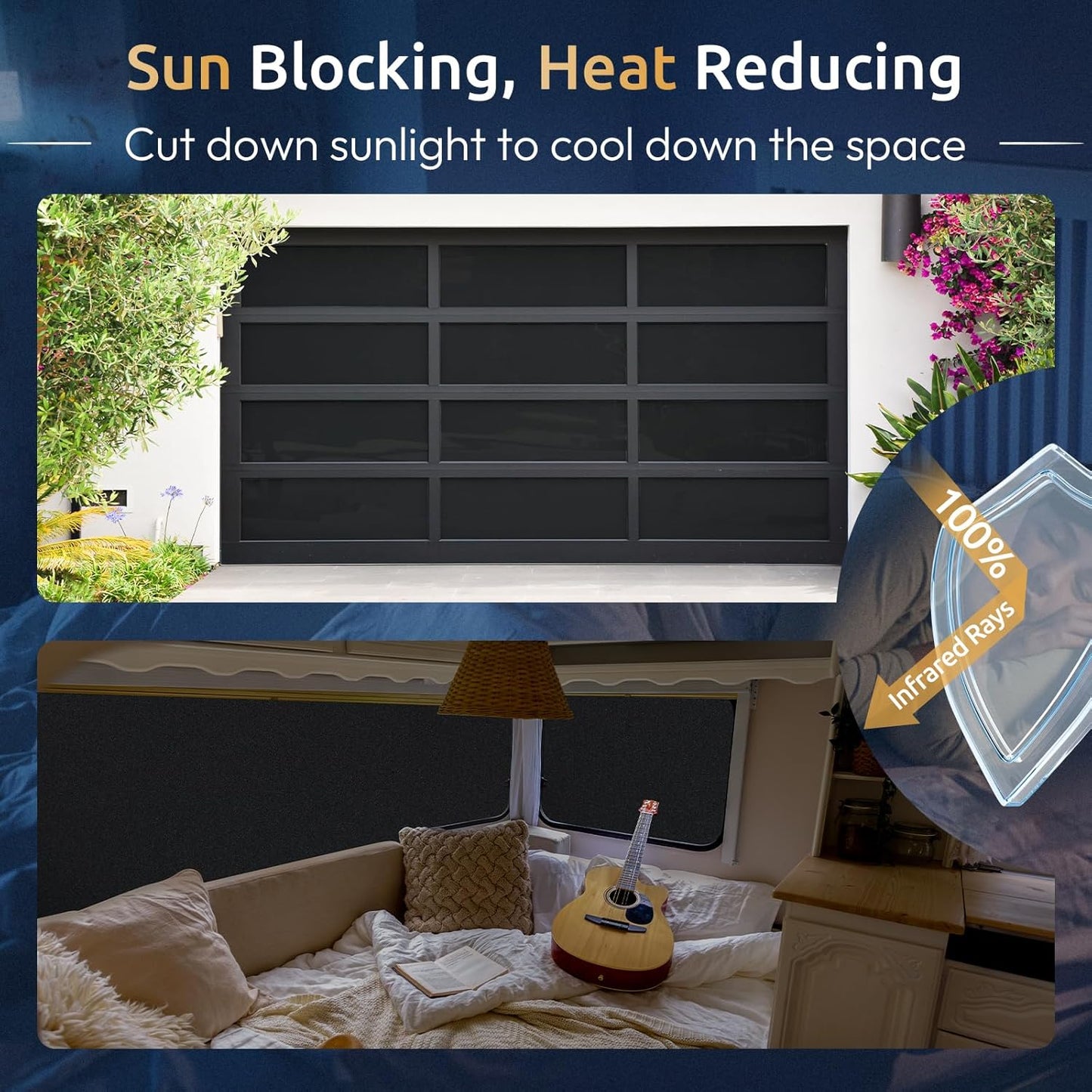 rabbitgoo Window Privacy Film for Glass Windows with Kit Decorative Clings UV Blocking Heat Control Static Cling Removable Bathroom Bedroom Door Home Coverings Pure, 17.5 X 78.7 inches