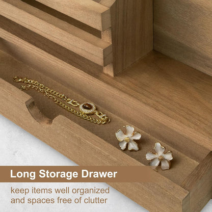 Key Holder Wall Mount, Mail Holder with Storage Drawer and 5 Key Hooks for Coat, Dog Leash, Home Decor Rack, House Accessories, Entry Way Organizer