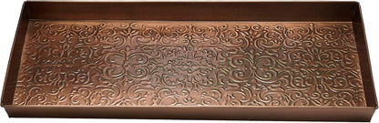 HF by LT Birch Forest Pattern Metal Boot Storage Tray, 30 x 13 inches, Antique Copper Finish
