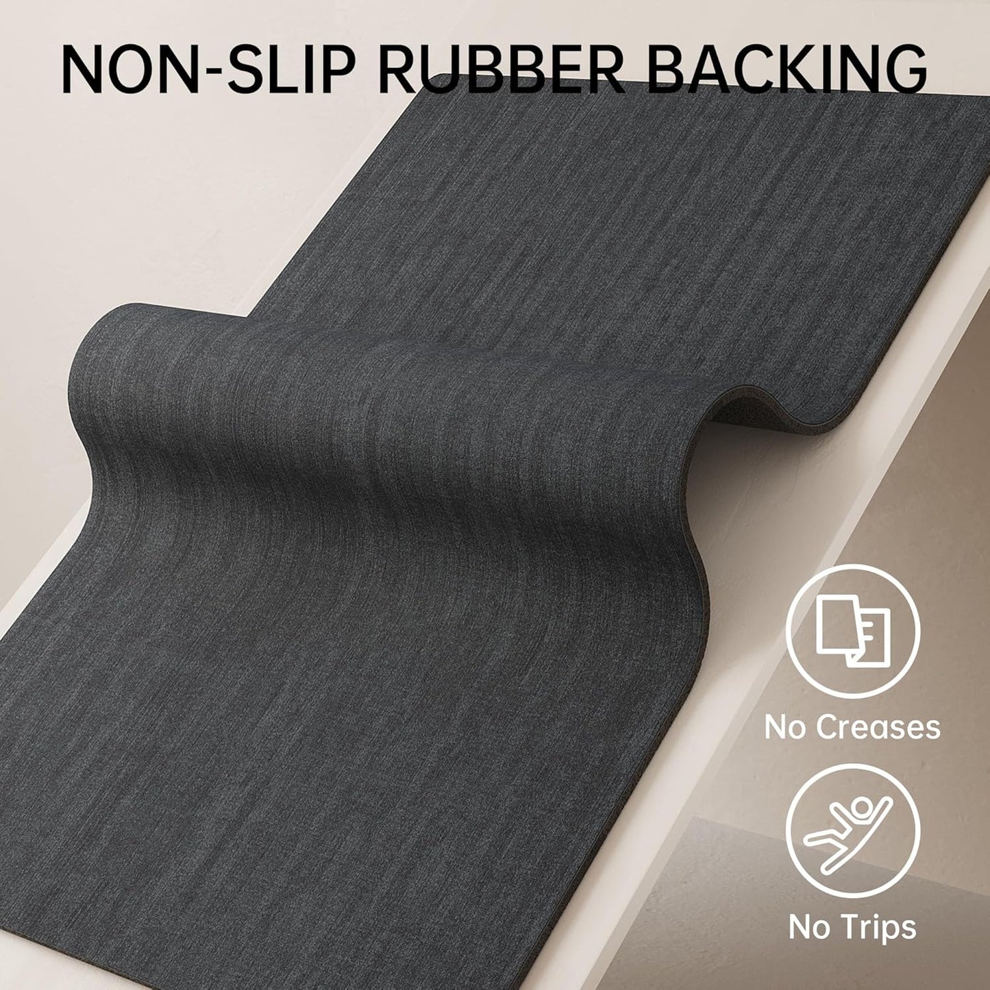 Mecko Bath Mat Rug, Rubber Non-Slip Quick Dry Absorbent Thin Bathroom Rugs Fit Under Door Bathroom Floor Mats-Shower Rug for in Front of Bathtub, Sink, Shower Room(Light Grey,16"x24")