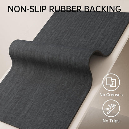 Mecko Bath Mat Rug, Rubber Non-Slip Quick Dry Absorbent Thin Bathroom Rugs Fit Under Door Bathroom Floor Mats-Shower Rug for in Front of Bathtub, Sink, Shower Room(Light Grey,16"x24")