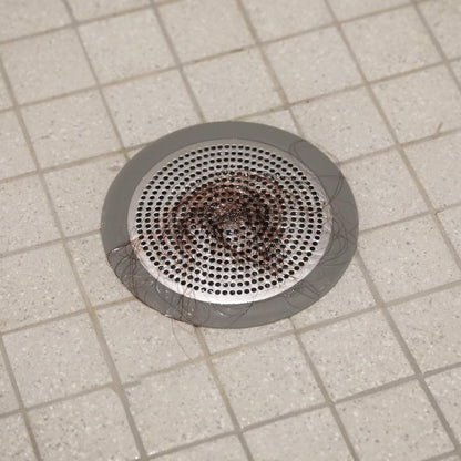 Danco Snap-in Shower Drain Cover with in-Drain Hair Catcher, 4-1/4" Round, White Strainer, (10533)