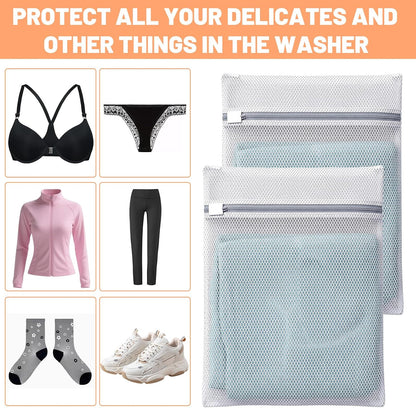 24 PCS Laundry Bags Mesh Wash Bags Bulk, Honeycomb Mesh Laundry Bags for Delicates with Zipper Closure, 12"x16" Medium Wash Bag for Bras, Socks, Baby Clothes, Dorm & Travel