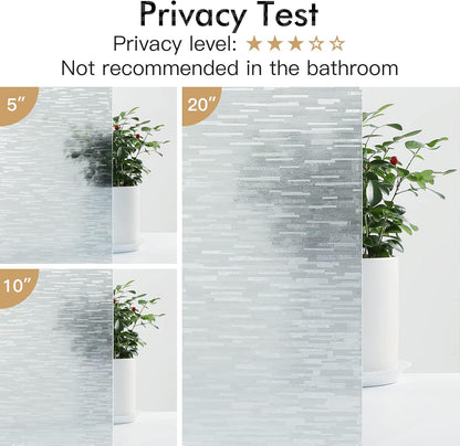 Haton Window Privacy Film, Frosted Glass Static Cling Sun Heat Blocking Window Clings, Frosting Opaque Coverings Stickers Tint for Home Office Door, Non Adhesive, White 17.5" x 78.7"