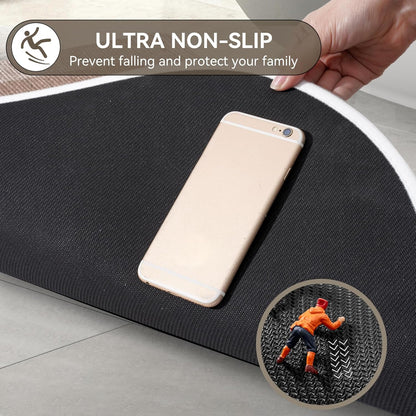 YDKGL Ultra Thin Bathroom Rugs Mat Quick Dry Absorbent Non Slip Bath Mat Bath Mats for Bathtub Mat Bathroom Carpet Fit Under Door Washable Floor Rubber Half Round Bath Rugs Grey 16x24