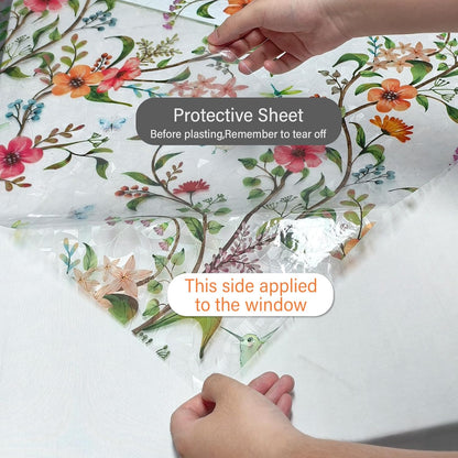 Finnez Window Privacy Film 3D Static Cling Window Film, No Glue Heat Control & 96% UV Blocking for Home Office, Decorative Frosted Glass Cover 17.5 Inch x 6.5 Feet