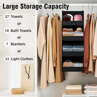 GRANNY SAYS 3-Shelf Hanging Closet Organizer and Storage, Collapsible Hanging Closet Shelves, Hanging Organizer for Closet & RV, Gray, 29 ½" H X 12" W X 12" D, 1-Pack