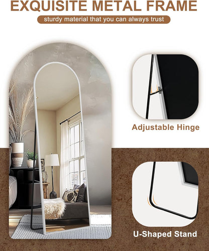 Delma Arched Mirror Full Length,Standing Mirror Full Body,Large Floor with Stand for Wall Entryway Door Bedroom Bathroom Living Room