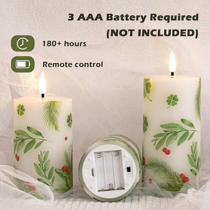 JOIONE Flameless Pillar Candles with Remote, 3 Pack Battery Operated Real Wax LED Candles, LED Candle that Perfect for Home Decorations Fireplace Table, White