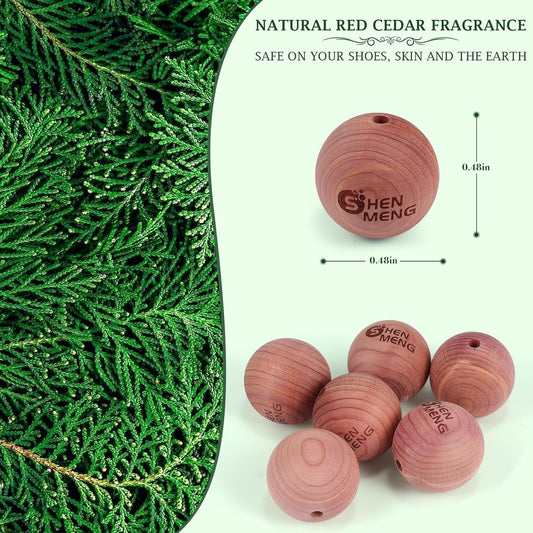 Shoe Deodorizer Balls, Sneaker Balls with Natural Woody Scent, 6pcs Odor-Fighting Shoe Freshener Balls, Odor Eliminators for Boots, Gym Bag, Closet, Locker, Hamper, Drawer