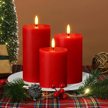 JOIONE Flameless Pillar Candles with Remote, 3 Pack Battery Operated Real Wax LED Candles, LED Candle that Perfect for Home Decorations Fireplace Table, White