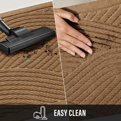 HIYARD Sturdy Front Door Mat, Absorbent Muddy Dirt Resist Welcome Door Mats Outdoor Indoor, Stain and Fade Resistant, Non-Slip Backing Entry Mat Low Profile Doormat for Entryway, 29×17, Beige