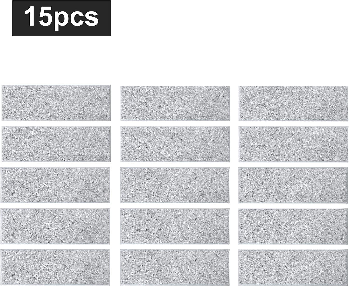COSY HOMEER Edging Stair Treads Non-Slip Carpet Mat 28inX9in Indoor Stair Runners for Wooden Steps, Edging Stair Rugs for Kids and Dogs, 100% Polyester TPE Backing(4pc, Beige)