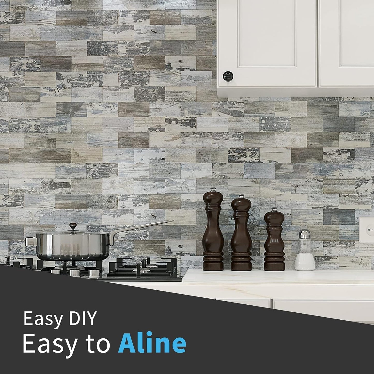 Art3d 10-Pack Peel and Stick Wall Tile for Backsplash, Stick on Stone Tile for Kitchen Bathroom Fireplace Vanitity in Stone Beige
