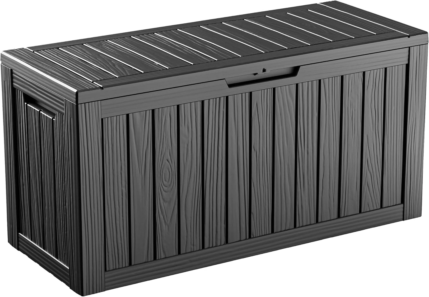 125Gal Outdoor Storage Box, Lockable Deck Box with Hydraulic Lid | Waterproof UV-resistant, Durable outdoor bin for patio cushions, pool accessories & garden tools. Keeps contents secure & dry
