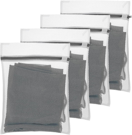 4Pcs Mesh Laundry Bags for Delicates 30x20cm Small Mini Durable Lingerie Bags for Washing Machine Delicates Laundry Bag for Lingerie Underwear Socks Baby Clothes Travel 11.8 x 7.87 Inches
