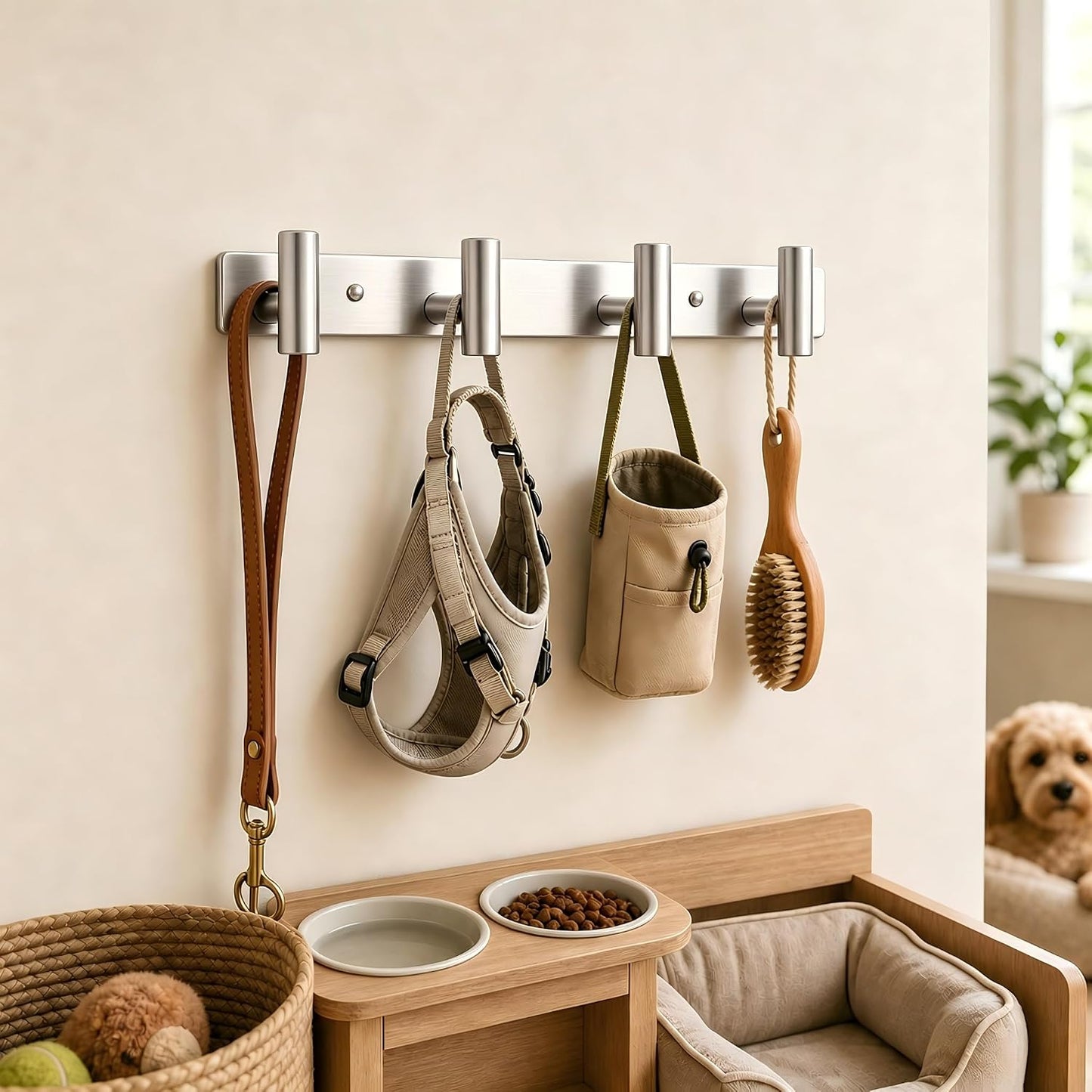 Wall Mounted Coat Rack-3 Hooks, Heavy Duty Stainless Steel Wall Hooks for Towel Coat Bag, Hat Rack Coat Hanger Coat Hooks Towel Racks for Bathroom Entryway Kitchen Office (Silver, 1 Pack)