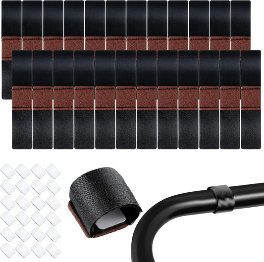 Yuanchu 24 Pcs Wrap-Around Felt Furniture Pads with Hook and Loop Fasteners Non-Slip Chair Bottom Floor Protectors Bar Stool Leg Glides Protector Patio Furniture Feet Wrap