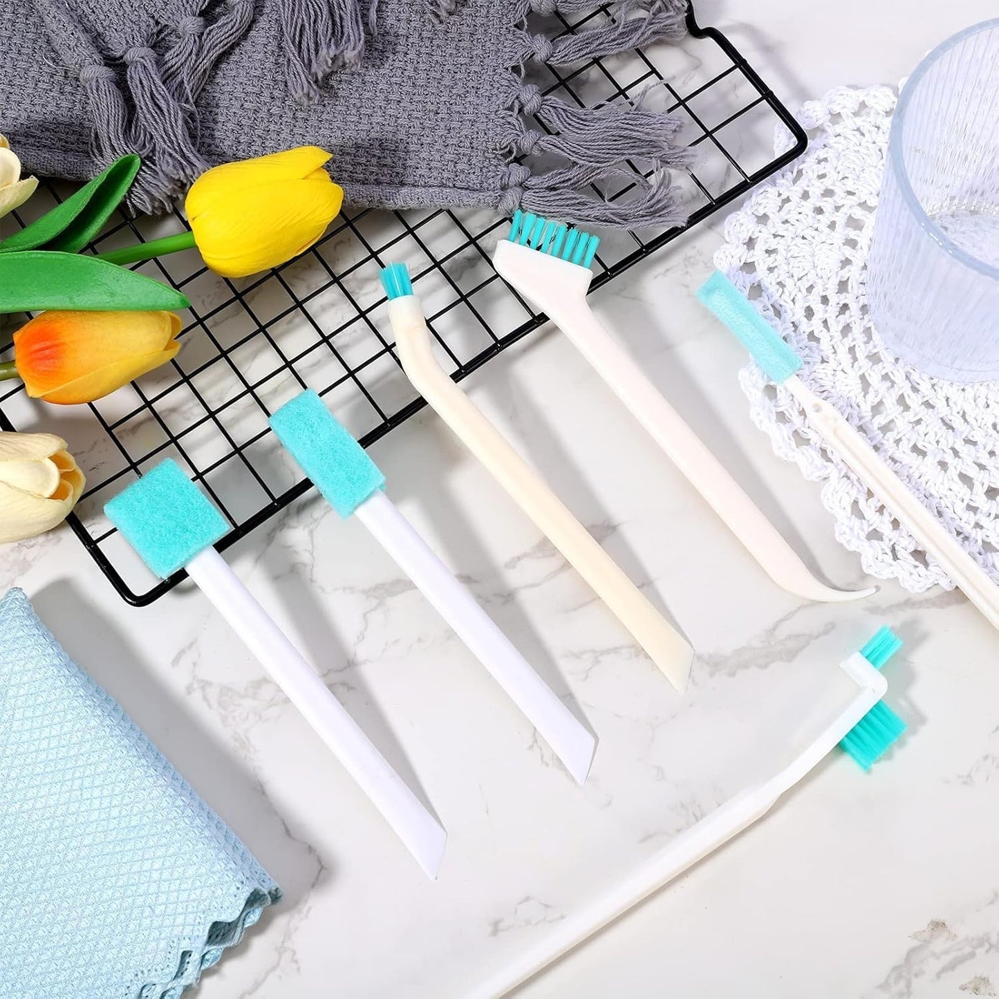 8pcs Small Cleaning Brushes, Deep Detail Crevice Cleaning Tool Set, Tiny Micro Scrub Cleaner for Gap Keyboard Corner, Household Essentials for Kitchen & Bathroom, Gift for New Home