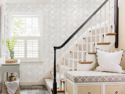 Boho Wallpaper Neutral Peel and Stick Wallpaper 78.7"x17.3" Geometric Wall Paper Beige and White Contact Paper Textured Removable Vinyl Waterproof for Bedroom Farmhouse Kitchen Bathroom