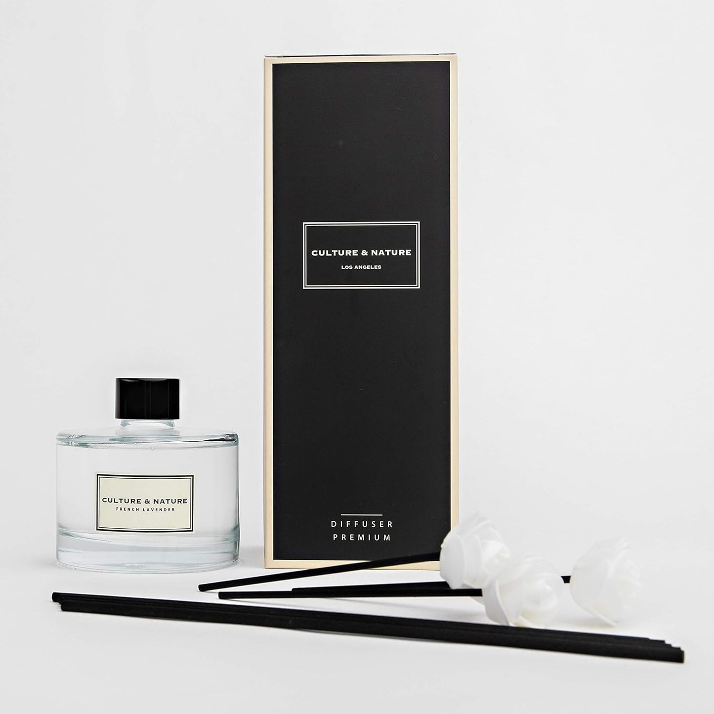 CULTURE & NATURE Reed Diffuser Set 4oz (120ml) Vanilla Scented Diffuser with Sticks Home Fragrance Reed Diffuser for Bathroom Shelf Decor