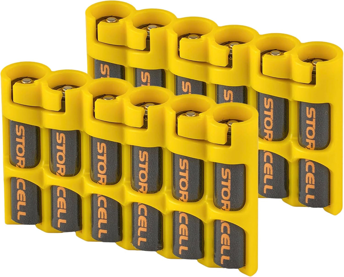 Storacell SLAAAORG by Powerpax SlimLine AAA Battery Caddy, Orange, Holds 6 Batteries, 1 Count (Pack of 1)