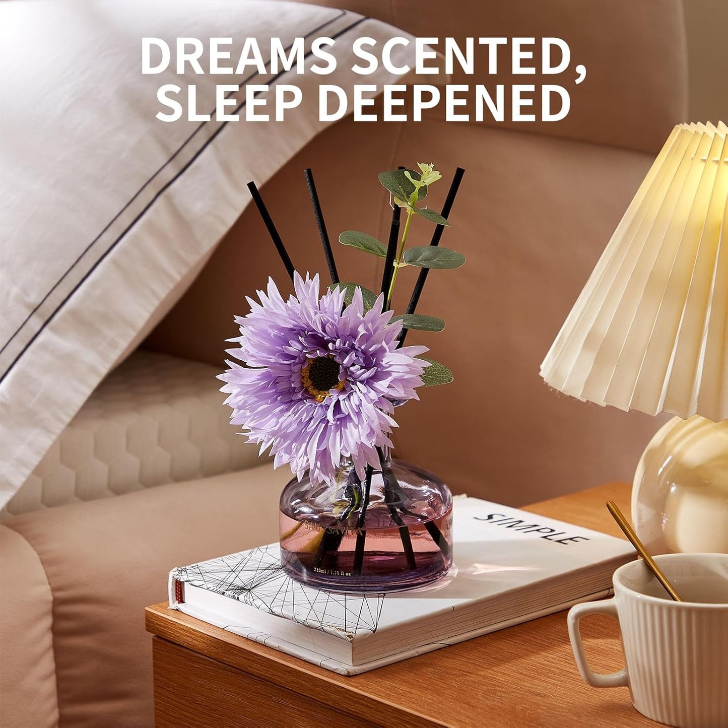 Reed Diffusers Set, 7.10 oz Flower Scented Diffuser with 7 Sticks, Long Lasting Home Fragrance for 120 Days, Perfect for Bathroom, Shelf Decor, Air Fresheners