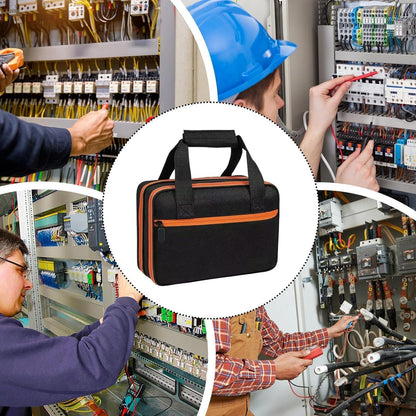 Electrical Test Kit Case – AC Circuit Breaker Travel, Bag Waterproof Double Layer, Electrician Maintenance Tool Holder Organizer | Batteries Digital Multimeter Wires Outlet compact