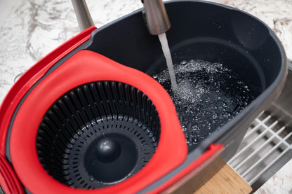 O-Cedar Easywring Microfiber Spin Mop & Bucket Floor Cleaning System + 3 Extra Refills (4 Refills Included)