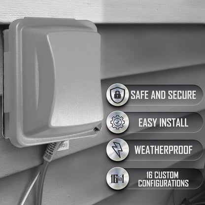 TayMac MM2410G Gray Polycarbonate 2-Gang Weatherproof In-Use Electrical Outlet Cover for Home Improvement, 2.75-in. Deep Outdoor Outlet Cover for Electrical Box, UFAST 55-in-1, Rated NEMA 3R