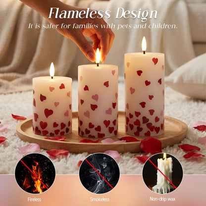 JOIONE Flameless Pillar Candles with Remote, 3 Pack Battery Operated Real Wax LED Candles, LED Candle that Perfect for Home Decorations Fireplace Table, White