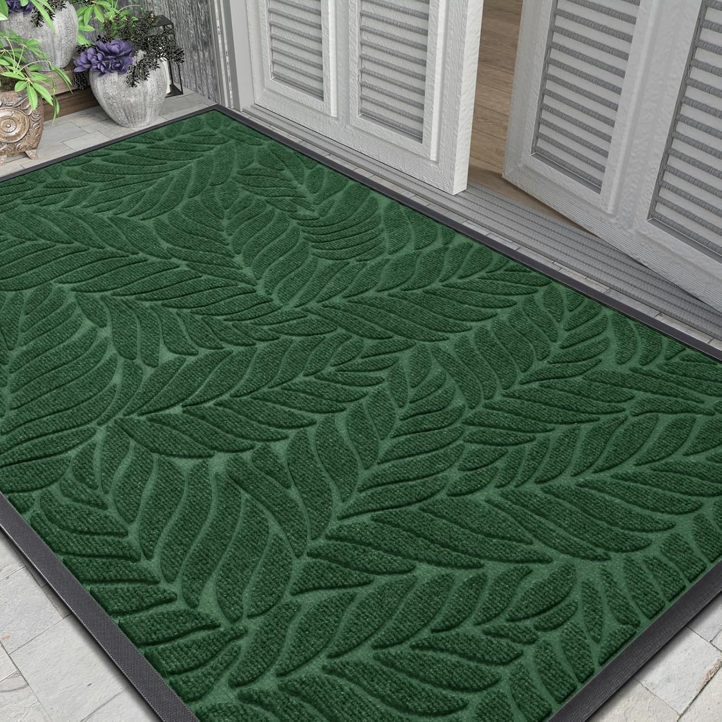 Yimobra Front Door Mat Outdoor Indoor, 29.5x17 All-Season Waterproof Door Mat Outside Entrance, All-Weather Non-Slip Outside Doormat for Garage Patio Entryway, Brown