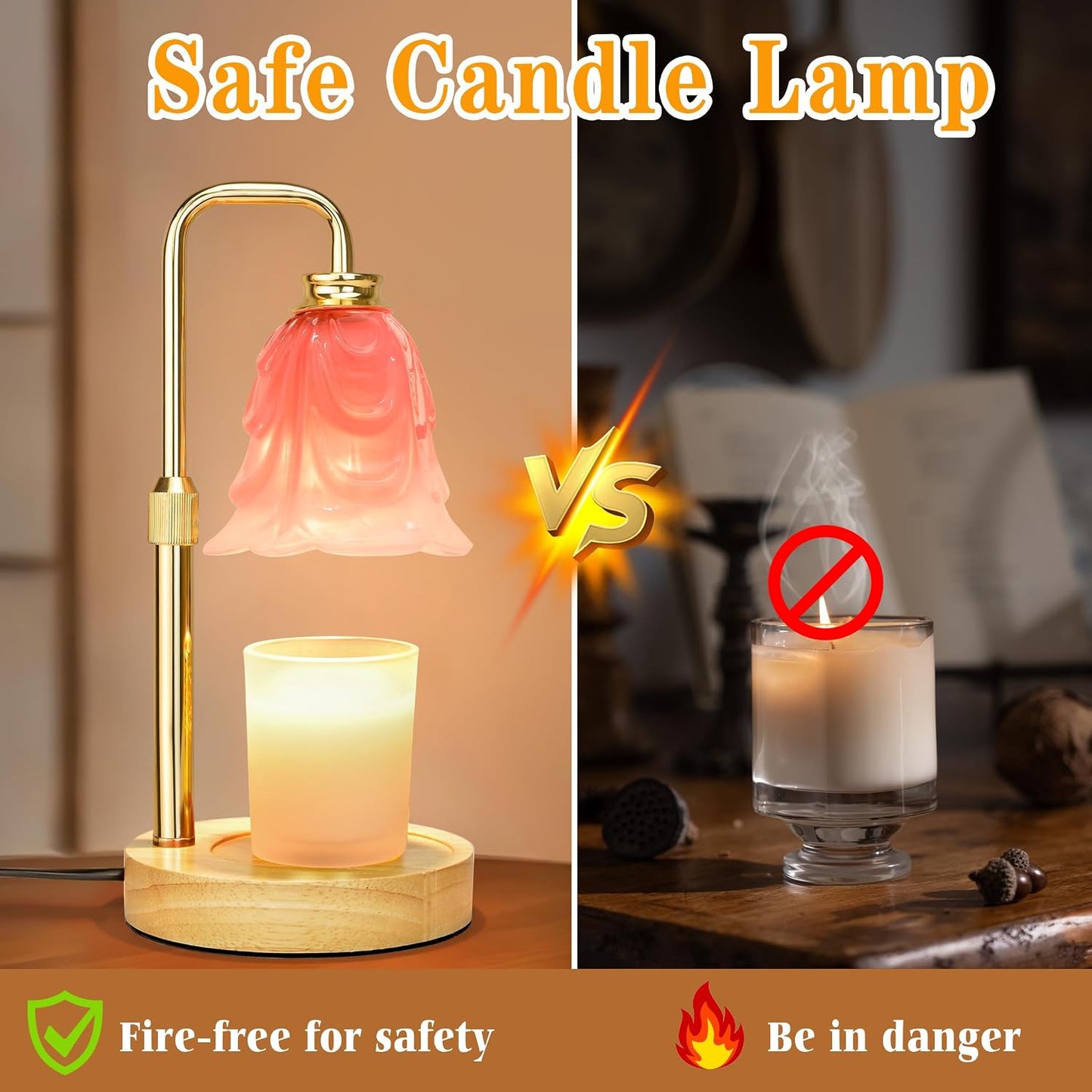 Candle Warmer Lamp with Timer Dimmer, Adjustable Height Pink Tulip Candle Wax Warmer, Christmas Birthday Gift for Mom Women,House Warming Gifts for New Home Bedroom Decor,Flower Pink