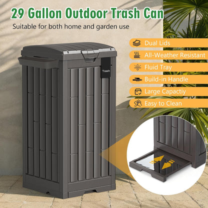Outdoor Storage Box, 60 Gallon Waterproof Deck Box, Lockable Storage Container, Built-in Reinforcing Metal Rod Outside Resin Bin for Patio, Garden, Poolside and Garage